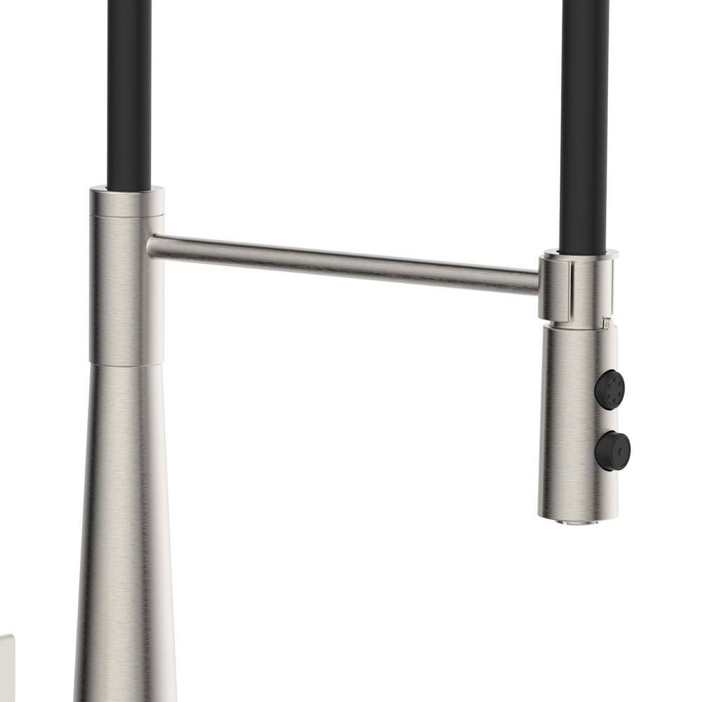 Design House Freeport Contemporary Single-Handle Pull-Down Sprayer Kitchen Faucet in Satin Nickel