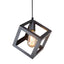 LNC Modern Black Mini Pendant Light Industrial Island Bar Hanging Ceiling Light with Square Caged Shade 1-Light Chandelier