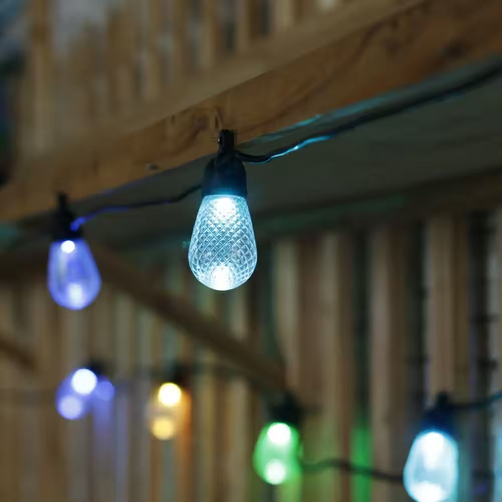 Westinghouse Outdoor 48 ft. 24-Light Solar Powered Edison Bulb LED String Light with Color Change Feature and Remote