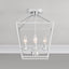 Home Decorators Collection Weyburn 16.5 in. 4-Light Polished Chrome Lantern Farmhouse Semi-Flush Mount Ceiling Light Fixture