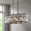 Home Decorators Collection Kristella 6-Light Matte Black Linear Pendant with Clear Crystal Shade