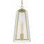 Home Decorators Collection Desmond 8 in. 1-Light Modern Brushed Gold Hanging Pendant Light with Smoke Seeded Glass Shade
