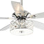 matrix decor 52 in. Indoor Chrome Crystal Chandelier Ceiling Fan with Light and Remote Control