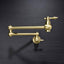 UKISHIRO Wall Mounted Pot Filler with 2- Handle in Brushed Gold