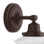 Hampton Bay Belvedere Park 5.16 in. 1-Light Espresso Bronze Indoor Wall Farmhouse Sconce with Frosted Opal Glass