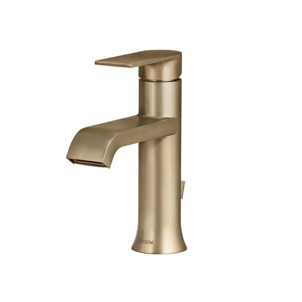 MOEN Genta Single Hole Single-Handle Bathroom Faucet in Bronzed Gold