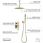 Boyel Living 1-Spray Patterns with 2.38 GPM 10 in. Ceiling Mount Dual Shower Heads with Rough-In Valve Body and Trim in Brushed Gold