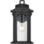 Progress Lighting Faywood 1-Light 14 in. Matte Black Outdoor Wall Lantern with Clear Glass