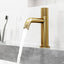 VIGO Apollo Button Operated Single-Hole Bathroom Faucet in Matte Brushed Gold