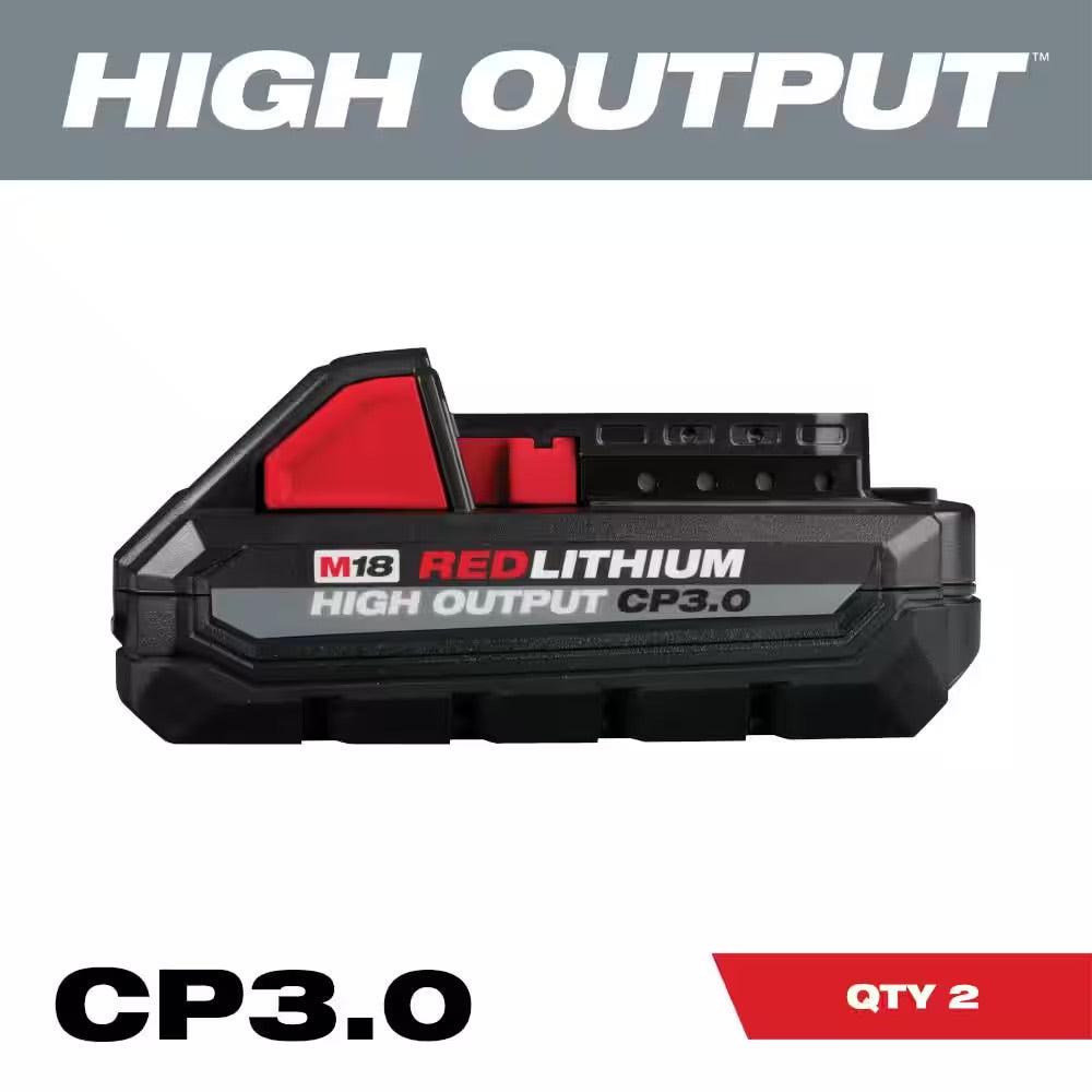 Milwaukee M18 18V Lithium-Ion HIGH OUTPUT CP 3.0Ah Battery Pack (2-Pack)