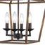 Home Decorators Collection Weyburn 16.5 in. 4-Light Black and Faux Wood Lantern Farmhouse Semi-Flush Mount Kitchen Ceiling Light Fixture