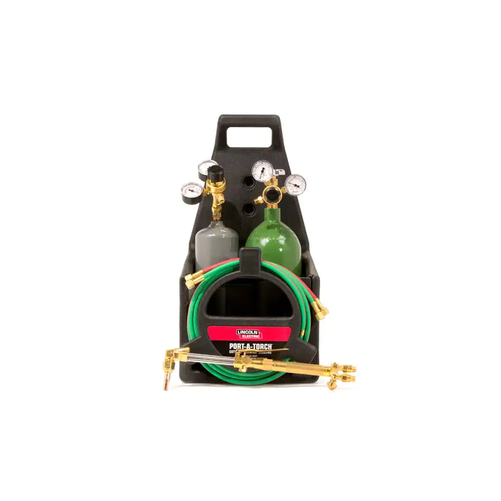 Lincoln Electric Port-A-Torch Kit with Oxygen and Acetylene Tanks and 3/16 in. x 12 ft. Hose, for Cutting Welding and Brazin