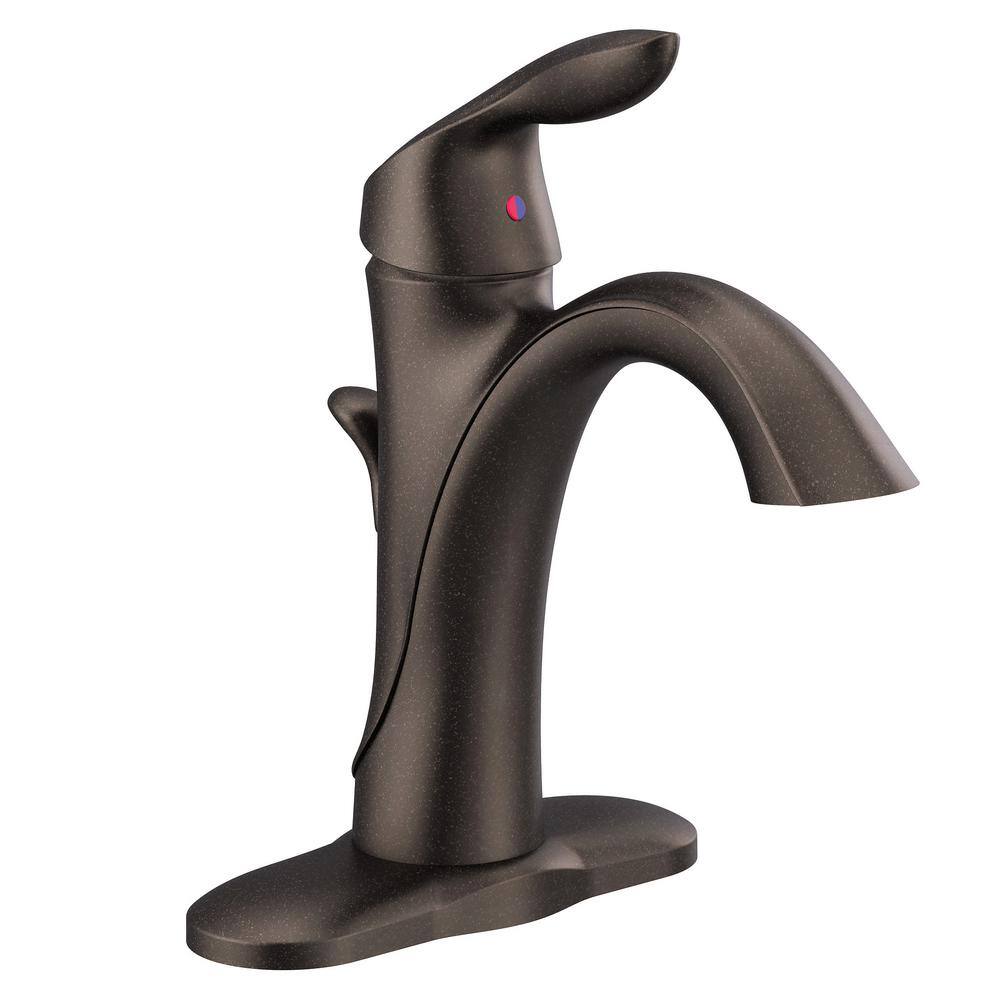MOEN Eva Single-Handle Single Hole High Arc Bathroom Faucet in Oil Rubbed Bronze