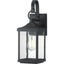 Progress Lighting Park Court 15 in. 1-Light Textured Black Traditional Outdoor Wall Lantern with Clear Seeded Glass