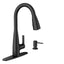 MOEN Haelyn Single-Handle Pull-Down Sprayer Kitchen Faucet with Reflex and Power Clean in Matte Black