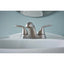 MOEN Adler 4 in. Centerset 2-Handle Low-Arc Bathroom Faucet in Spot Resist Brushed Nickel