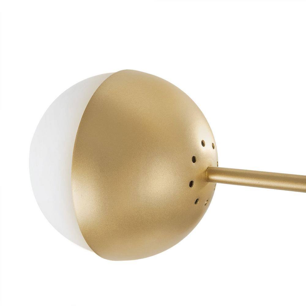 LNC 23.5 in. Gold Modern Geometric Semi-Flush Mount Light with Globe Frosted Glass Shade for Kitchen, Living Room, Bedroom