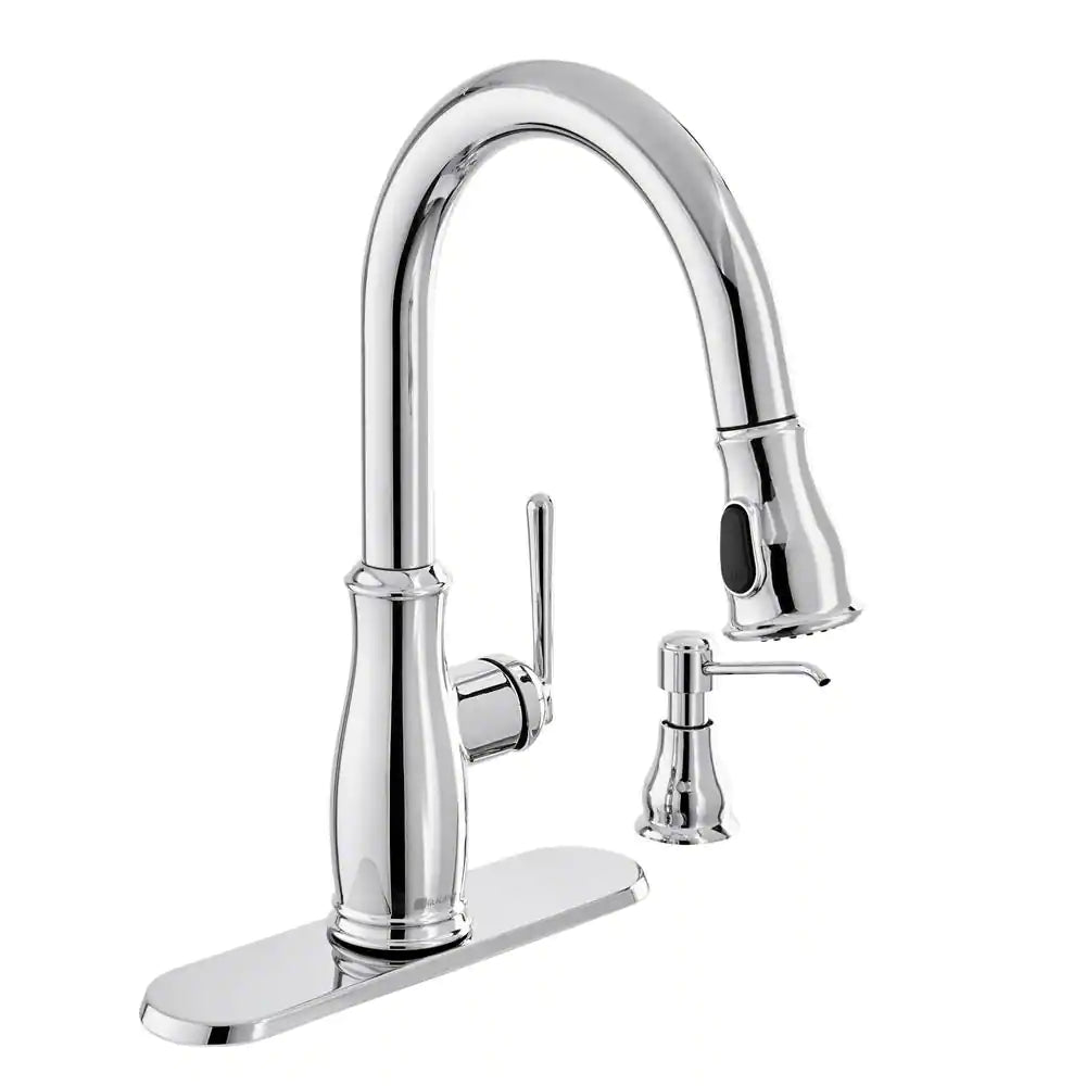 Glacier Bay Kagan Single-Handle Pull-Down Sprayer Kitchen Faucet with Soap Dispenser in Chrome