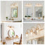 Uolfin Modern Bell Brass Gold Bathroom Vanity Light 3-Light Dome Powder Room Wall Sconce Light with Seeded Glass Shades