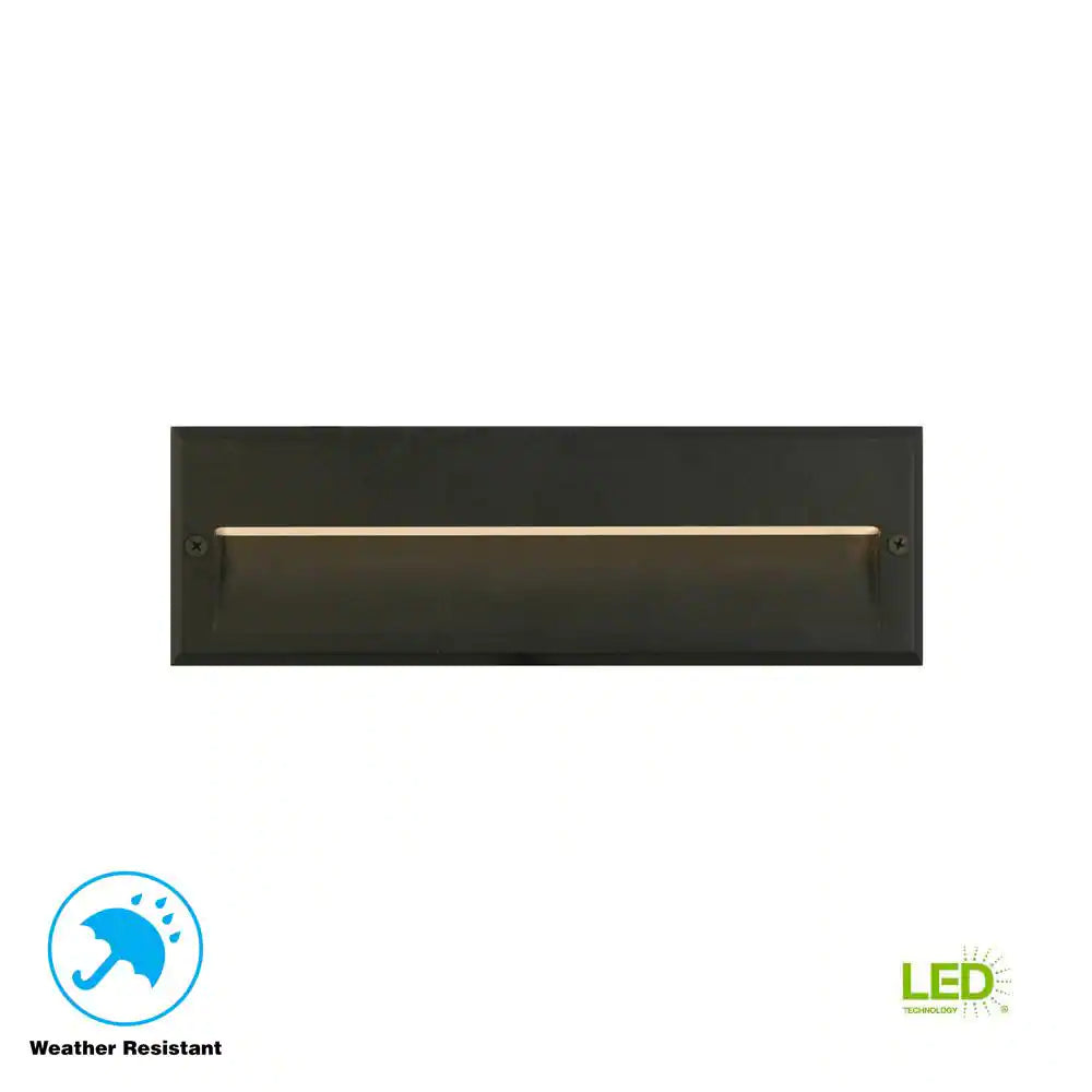 Hampton Bay 73-Lumen 10.6 in. Low Voltage Black Integrated LED Deck Light