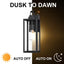 Pia Ricco 1-Light Matte Black Dusk to Dawn Sensor Hardwired Outdoor Lantern Wall Sconce, Exterior Wall Fixture
