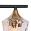 Zevni 20 in. Modern 3-Light Black Wall Sconce Brass Gold Transitional Bath Lighting Water Glass Shade Bathroom Vanity Light