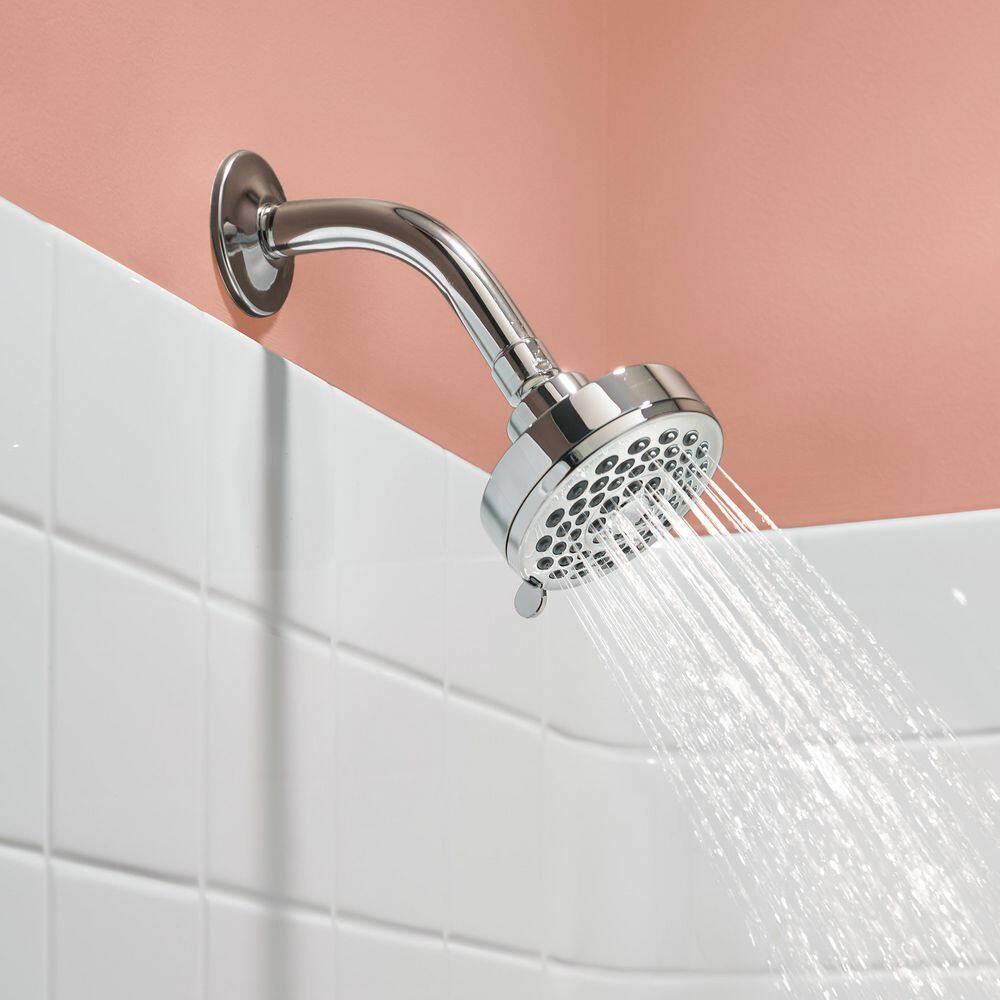 MOEN Eos 3-Spray 3.8 in. Single Wall Mount Fixed Shower Head in Chrome (1.75 GPM)