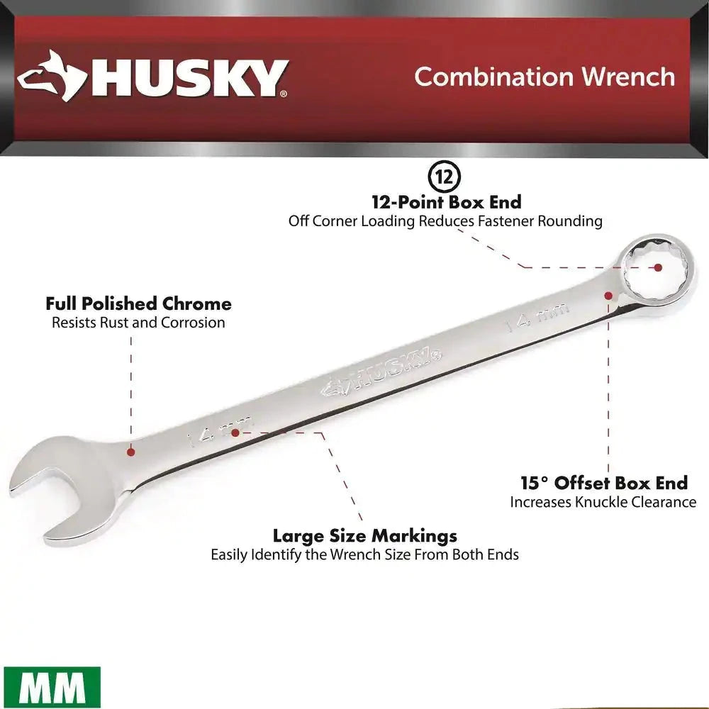 Husky SAE/MM Combination Wrench Set (24-Piece)