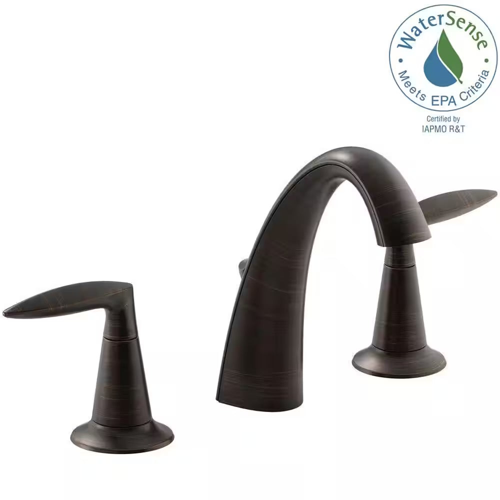 KOHLER Alteo 8 in. Widespread 2-Handle Mid Arc Water-Saving Bathroom Faucet in Oil-Rubbed Bronze
