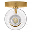 Home Decorators Collection Ayelen 1-Light Matte Brass Clear Glass Indoor Wall Sconce, Modern Wall Light