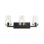Home Decorators Collection Creek Crossing 24 in. 3-Light Black Industrial Bathroom Vanity Light with Clear Glass Shades