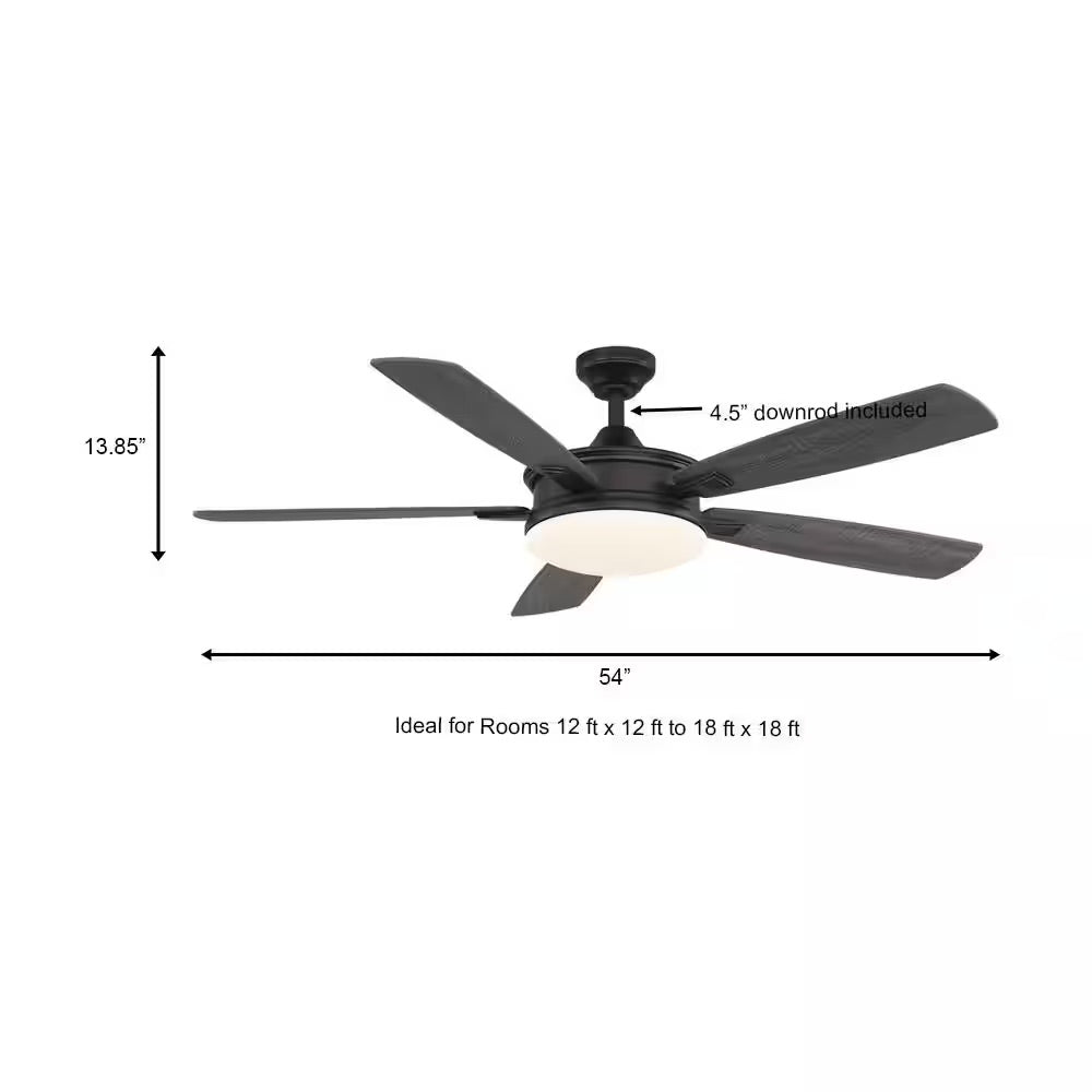 Home Decorators Collection Anselm 54 in. Integrated LED Indoor Oil Rubbed Bronze Ceiling Fan with Light Kit and Remote Control