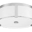 Hampton Bay Bourland 14 in. 3-Light Polished Chrome Modern Round Flush Mount Kitchen Ceiling Light Fixture with Glass Drum Shade
