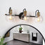 Zevni 23 in. 3-Light Black Bathroom Vanity Light, Modern Polished Brass DIY Bath Light, Classic Globe Clear Glass Wall Sconce