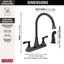 Delta Everly Double Handle Standard Kitchen Faucet with Spray in Matte Black