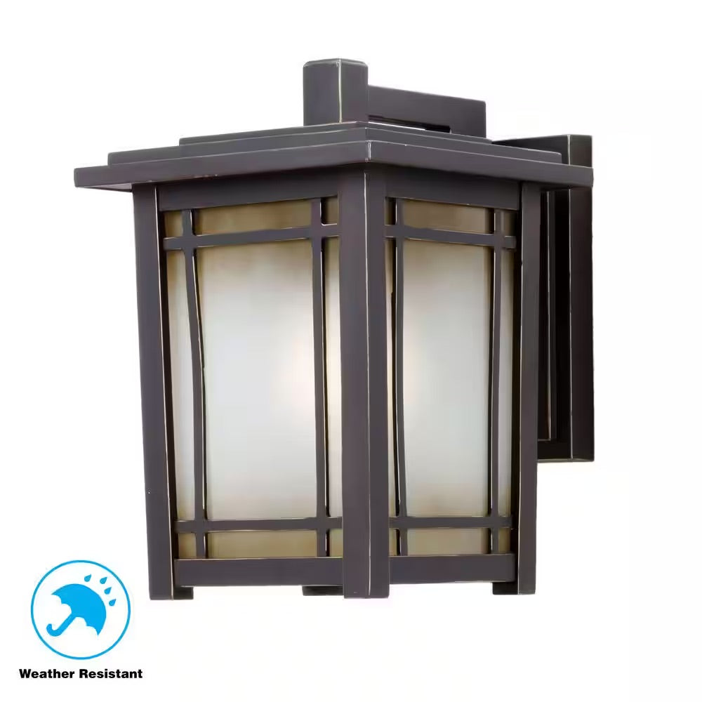 Home Decorators Collection Port Oxford 1-Light Oil Rubbed Chestnut Outdoor Wall Lantern Sconce