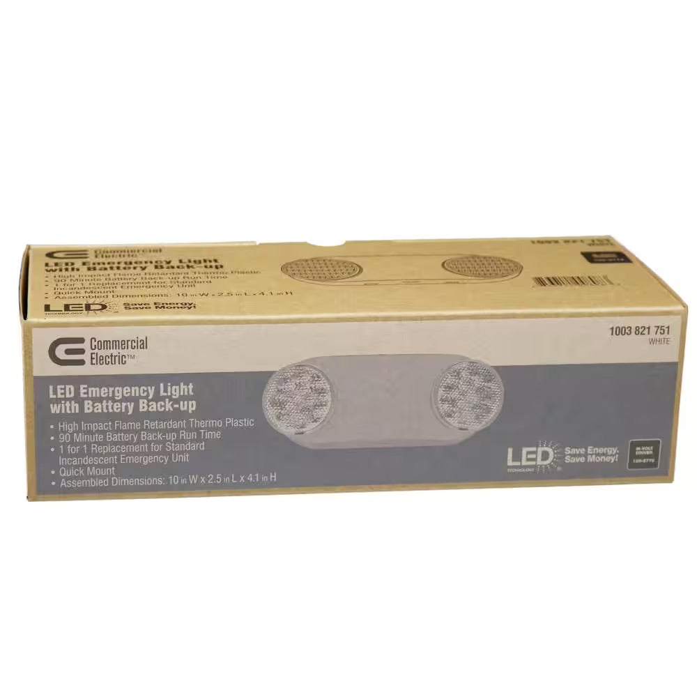 Commercial Electric Oval 11-Watt Equivalent Integrated LED White Emergency Light with Ni-Cad 3.6-Volt Battery