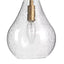 Uolfin Modern Island Pendant Light, Iros 1-Light Brass Gold Teardrop Chandelier Pendant Light with Seeded Glass Shade