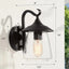 LNC Modern Frosted Black Porch Outdoor Wall Sconce 1-Light Classic Exterior Lantern with Mushroom Clear Seeded Glass Shade