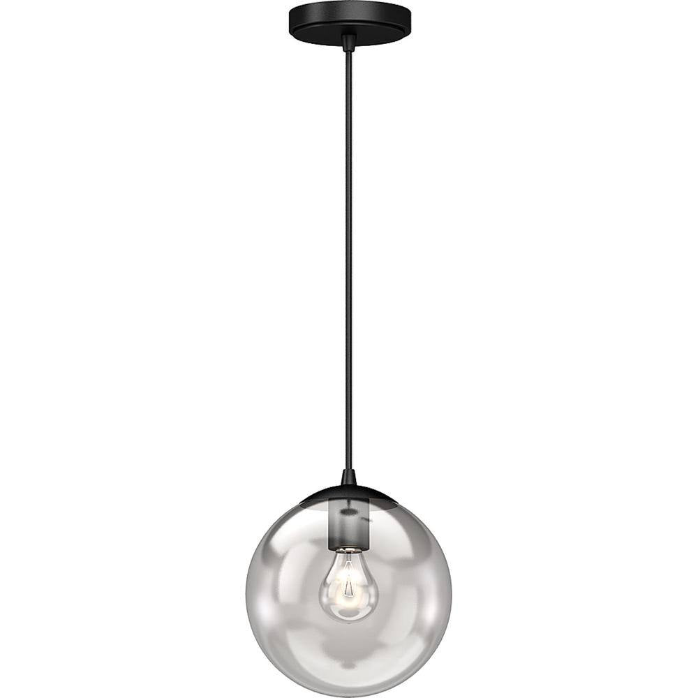 Volume Lighting 1-Light Black Indoor Mini Pendant Light with Clear Round Glass Shade