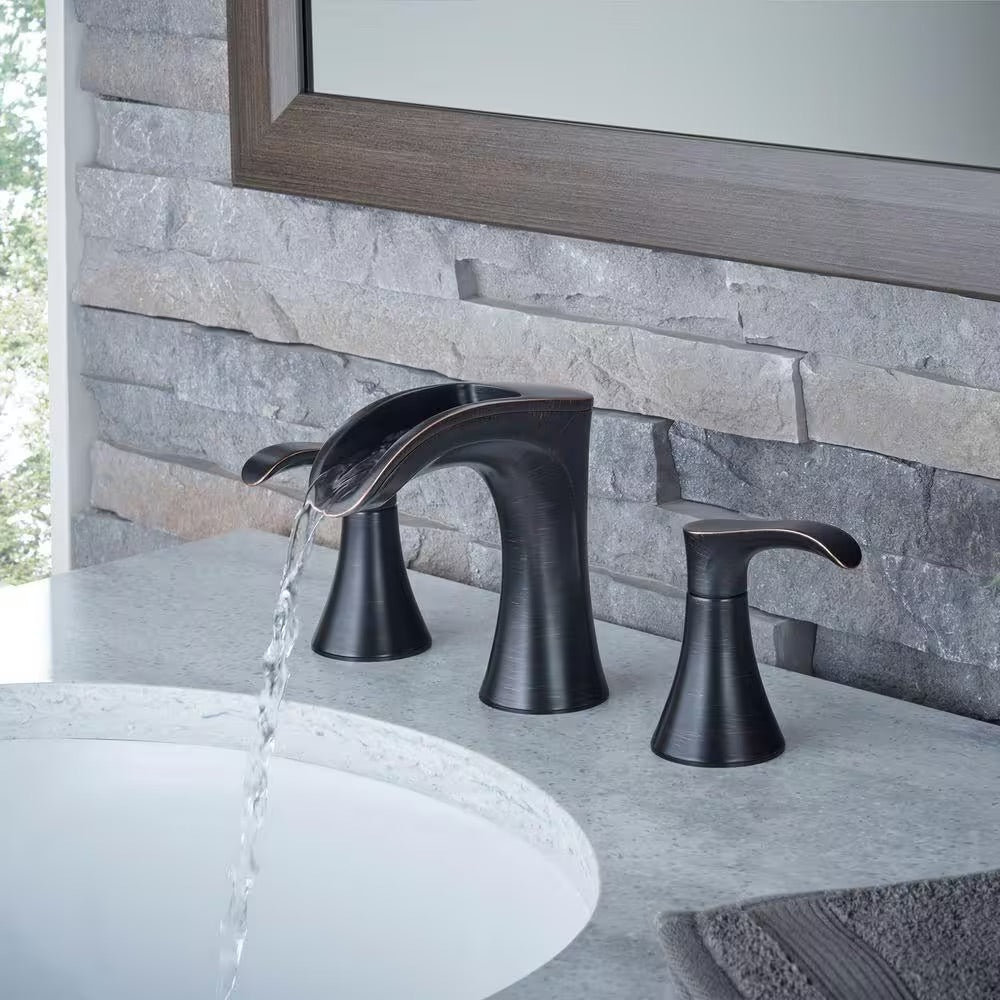 Pfister Brea 8 in. Widespread 2-Handle Waterfall Bathroom Faucet in Tuscan Bronze