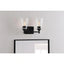 Hampton Bay Wakefield 15 in. 2-Light Matte Black Modern Vanity Light with Clear Glass Shades