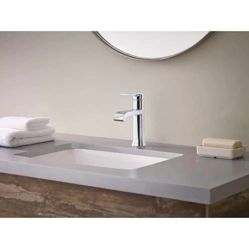 MOEN Genta Single Hole Single-Handle Bathroom Faucet in Chrome