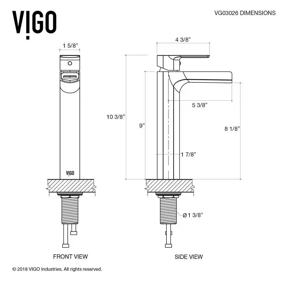 VIGO Amada Single Handle Single-Hole Bathroom Vessel Faucet in Brushed Nickel