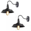 LNC Modern Farmhouse 1-Light Matte Black Wall Mount Sconce with Rustic Barn Shade LED Compatible Wall Light (2-Pack)