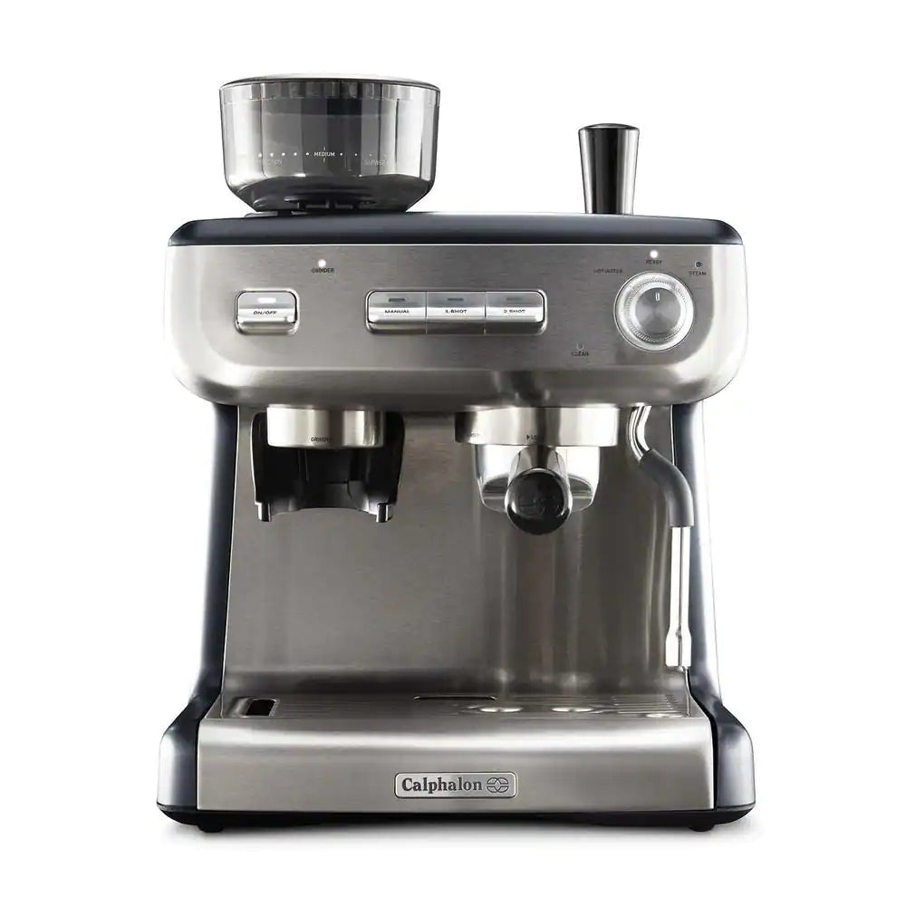 Calphalon Temp IQ Espresso Machine with Grinder and Steam Wand Stainless