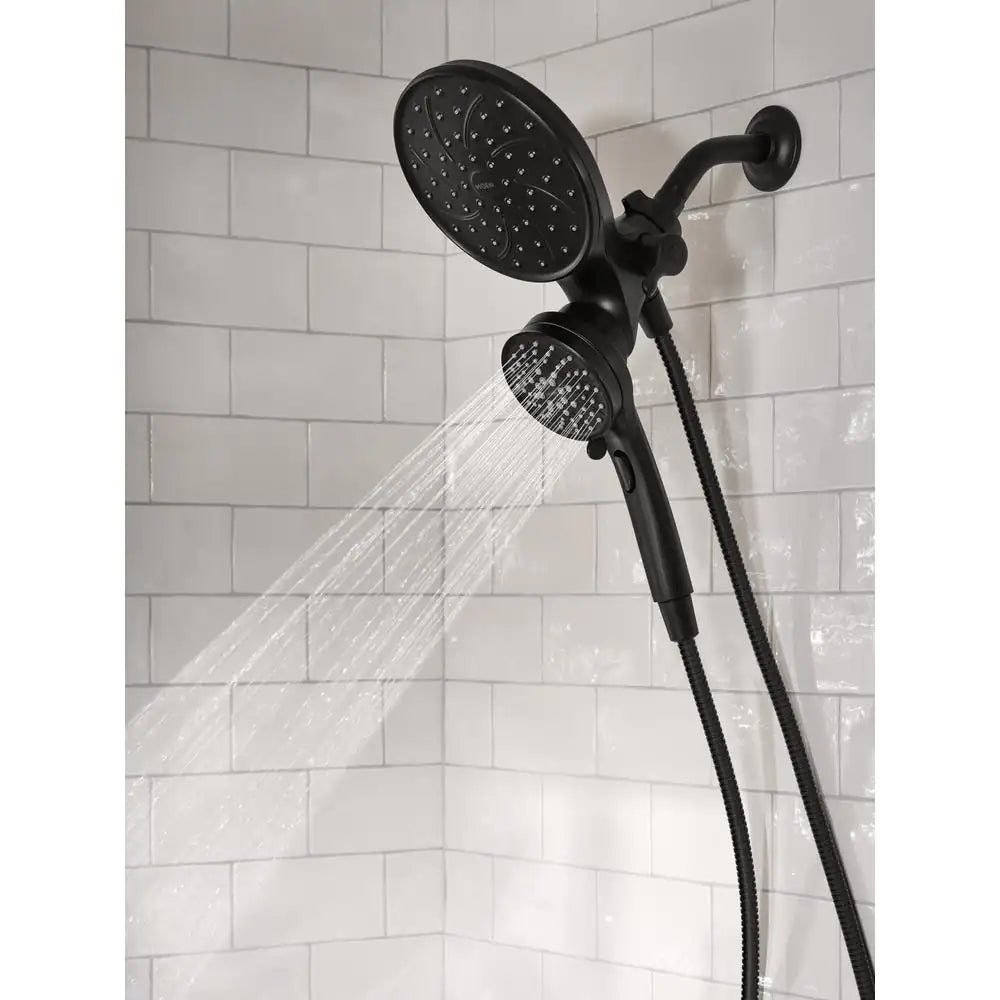 MOEN Brecklyn Single-Handle 6-Spray Tub and Shower Faucet with Magnetix Rainshower Combo in Matte Black