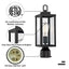 Pia Ricco 16.5 in. Matte Black 1-Light Exterior Lamp Post Lantern with Clear Glass Shade
