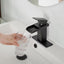 BWE Waterfall Single Hole Single-Handle Low-Arc Bathroom Faucet With Pop-up Drain Assembly in Matte Black