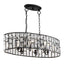 Home Decorators Collection Kristella 6-Light Matte Black Linear Pendant with Clear Crystal Shade